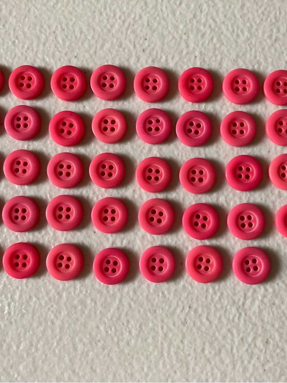 Lot 48 Pink Plastic Buttons 4 Hole Design 1/2” Diameter Sewing Crafts Projects